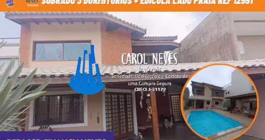 Sobrado 3 dormitorios + edicula repasse de financiamento itanhaem