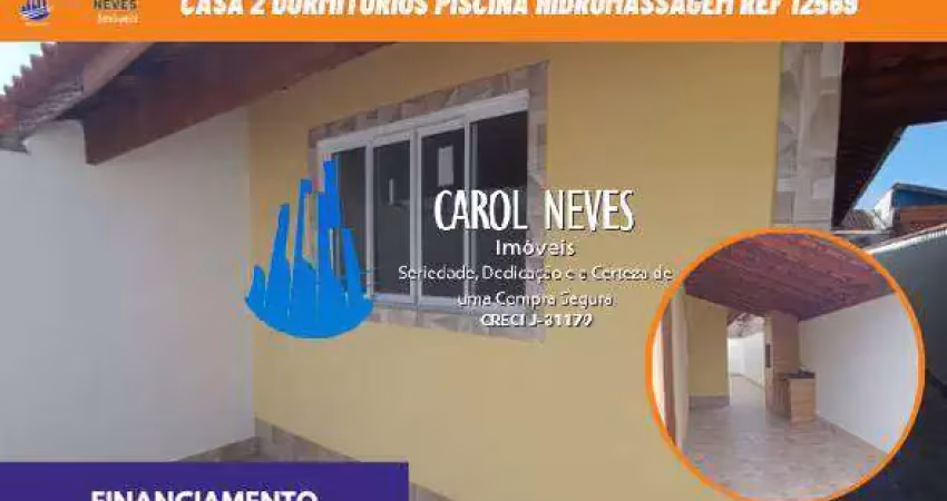 Casa 2 dormitorios piscina lado pista financiamento bancario itanhaem