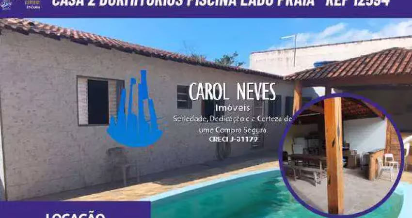 Casa locacao 2 dormitorios piscina lado praia itanhaem