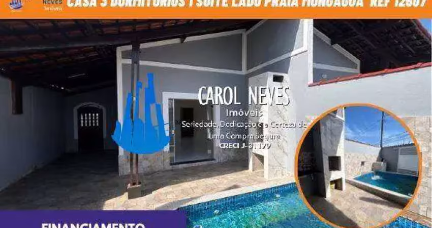 Casa 3 dormitorios 1 suite lado praia financiamento mongagua