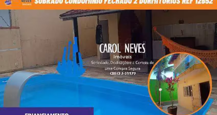Sobrado condominio fechado 2 dormitorios lado praia financiamento mongagua