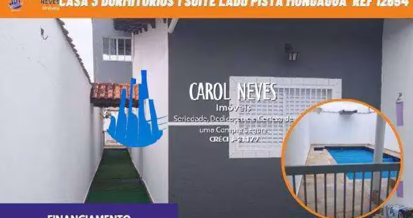 Casa 3 dormitorios 1 suite piscina lado pista financiamento mongagua