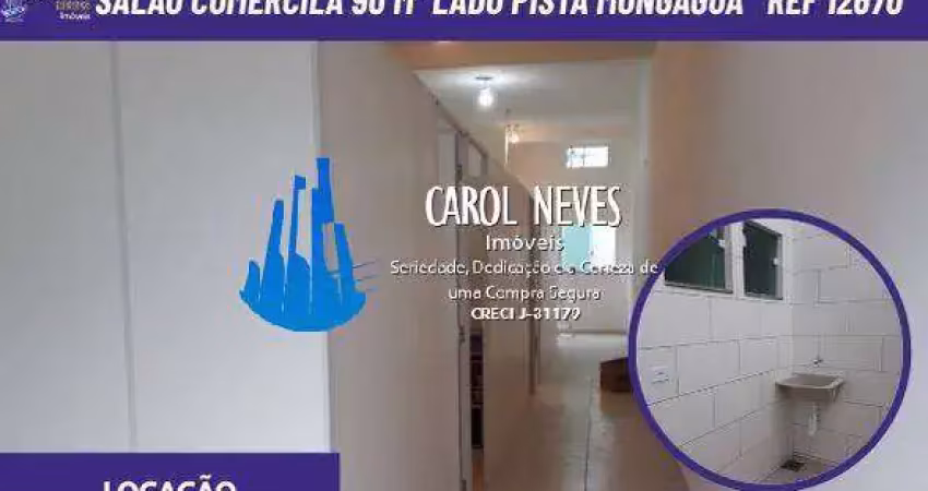 Salao comercial 90m² banheiro lado pista locacao mongagua