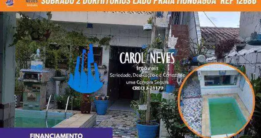 Sobrado 2 dormitorios piscina lado praia financiamento mongagua
