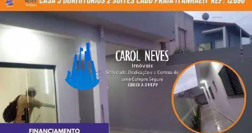 Casa 3 dormitorios 2 suites piscina lado praia financiamento itanhaem