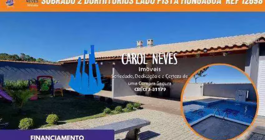 Sobrado condominio fechado 2 dormitorios lado pista financiamento mongagua