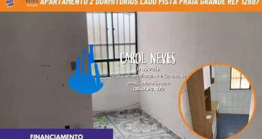 Apartamento 2 dormitorios lado pista financiamento praia grande