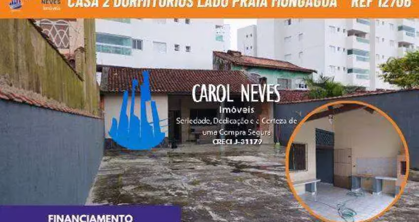 Casa 2 dormitorios grande garagem lado praia financiamento mongagua