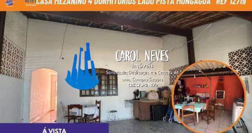Casa mezanino 4 dormitorios edicula lado pista a vista mongagua