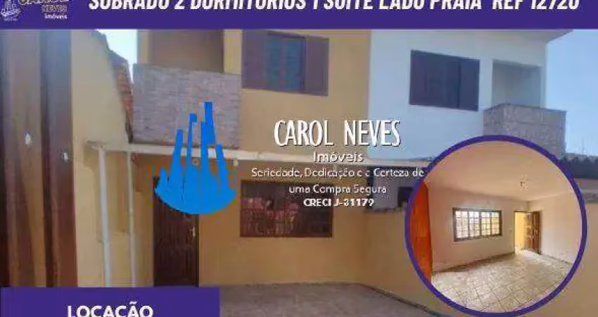 Sobrado 2 dormitorios 1 suite lado praia locação itanhaém