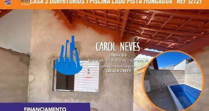 Casa 3 dormitorios 1 suite piscina lado pista financiamento mongagua