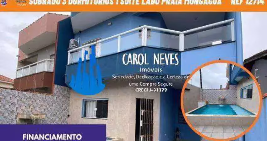 Sobrado 3 dormitorios 1 suite piscina lado praia financiamento mongagua