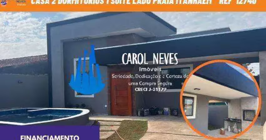 Casa 2 dormitorios 1 suite piscina lado praia financiamento itanhaem