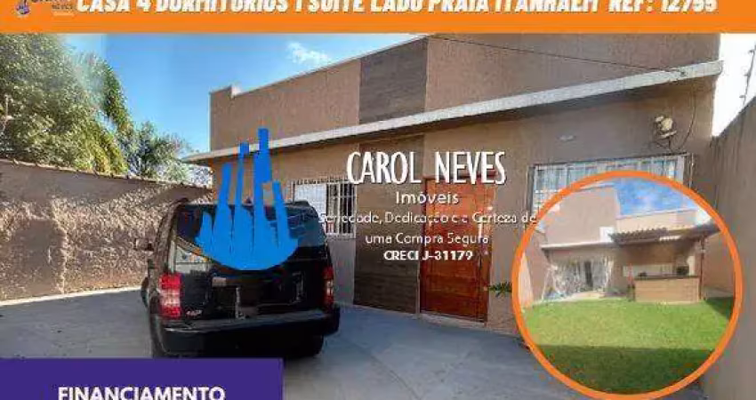 Casa 4 dormitorios 1 suite churrasqueira lado praia financiamento itanhaem