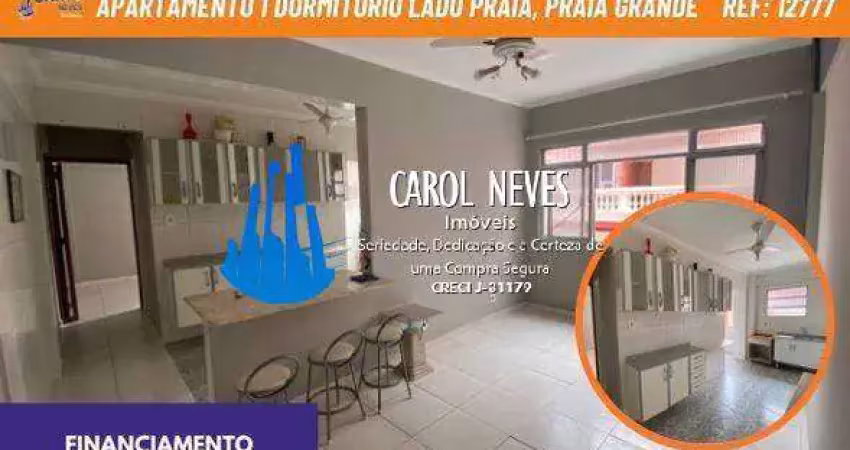Apartamento 1 dormitorio lado praia financiamento praia grande