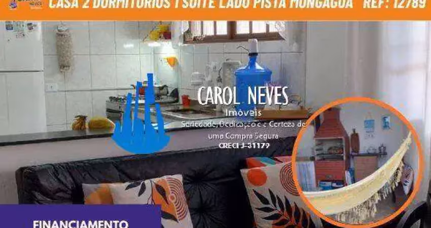 Casa 2 dormitorios 1 suite lado pista financiamento mongagua