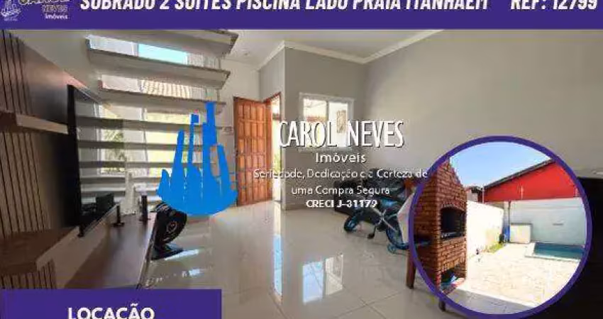 Sobrado 2 suites piscina lado praia locacao itanhaém