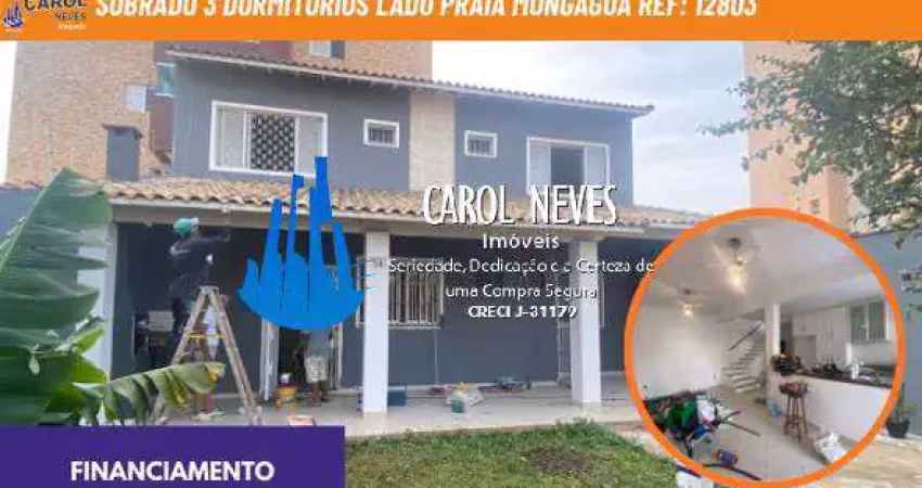 Sobrado 3 dormitorios lado praia financiamento mongagua