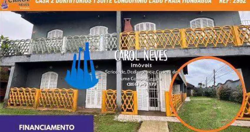 Casa 2 dormitorios 1 suite condomínio lado praia financiamento mongaguá