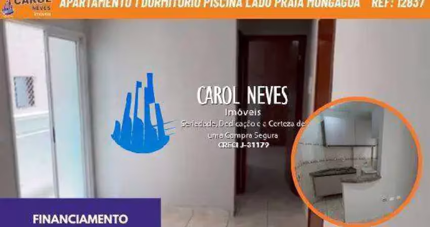 Apartamento 1 dormitorio piscina lado praia financiamento mongagua