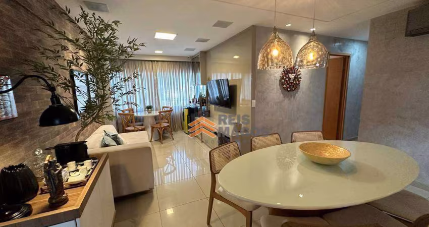 Apartamento totalmente mobiliado com 3 suítes à venda, 93 m² por R$ 650.000 - Petrópolis - Natal/RN