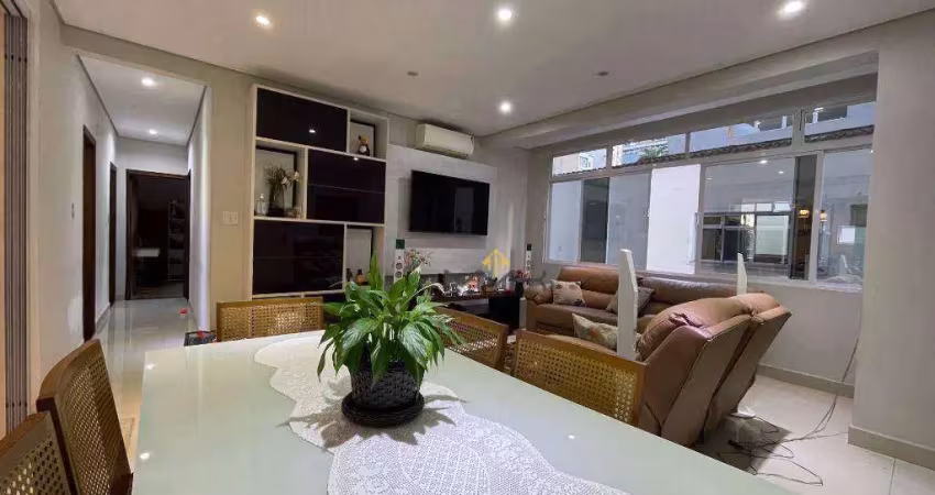 Apartamento com 3 dormitórios à venda, 98 m²  - gonzaga - santos/sp