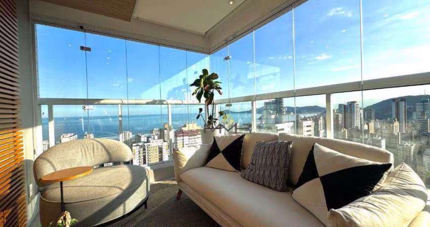 APARTAMENTO DE REVISTA, COM VISTA MAR PANORÂMICA E DESIGN ÚNICO