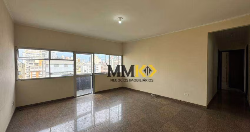 Apartamento Amplo com Vista Lateral para o Mar no Coração do Gonzaga – 160m² | 2 Dorms | 1 Vaga