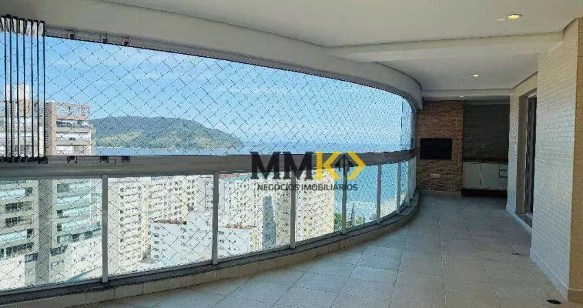 Cap ferrat, andar alto e vista mar com 4 dormitórios, 204 m² - venda por r$ 3.300.000 ou aluguel por r$ 18.000/mês - embaré - santos/sp