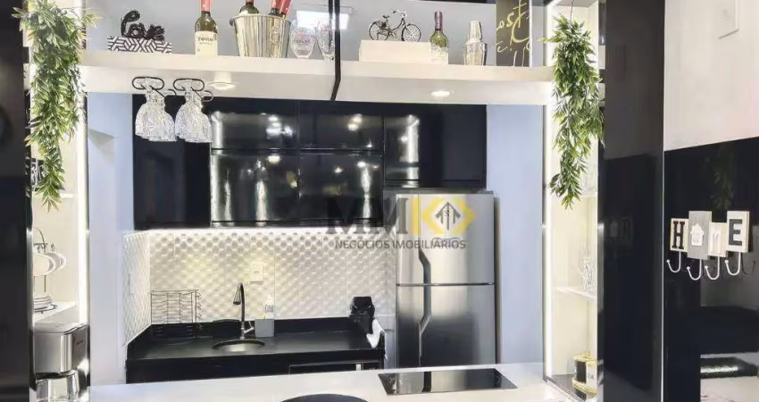Flat com 1 dormitório à venda, 36 m² no centro de são vicente/sp