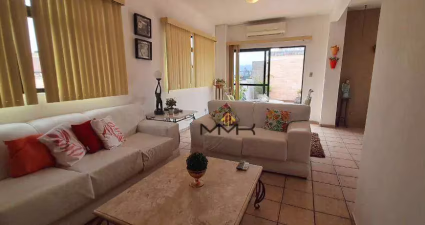Cobertura com 4 dormitórios para alugar, 180 m² - macuco - santos/sp