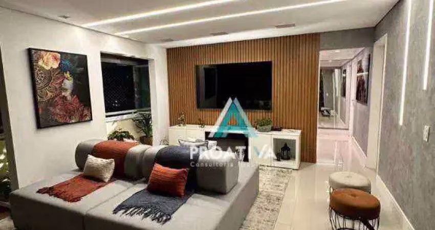 Apartamento com 3 dormitórios à venda, 128 m² - centro - santo andré/sp