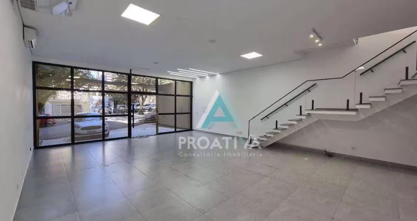 Salão para alugar, 220 m² por r$ 21.530,00/mês - jardim - santo andré/sp