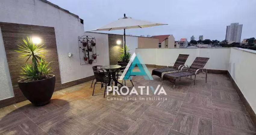 Cobertura com 3 dormitórios à venda, 180 m²- campestre - santo andré/sp