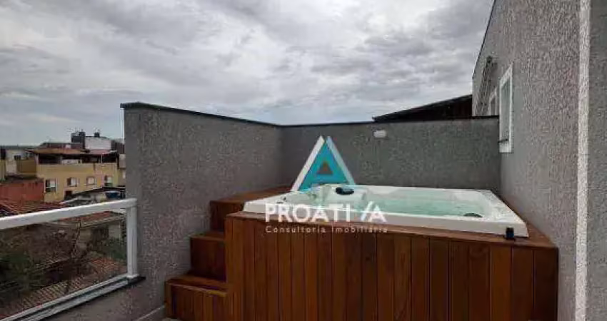 Cobertura com 2 dormitórios à venda, 122 m² - vila linda - santo andré/sp