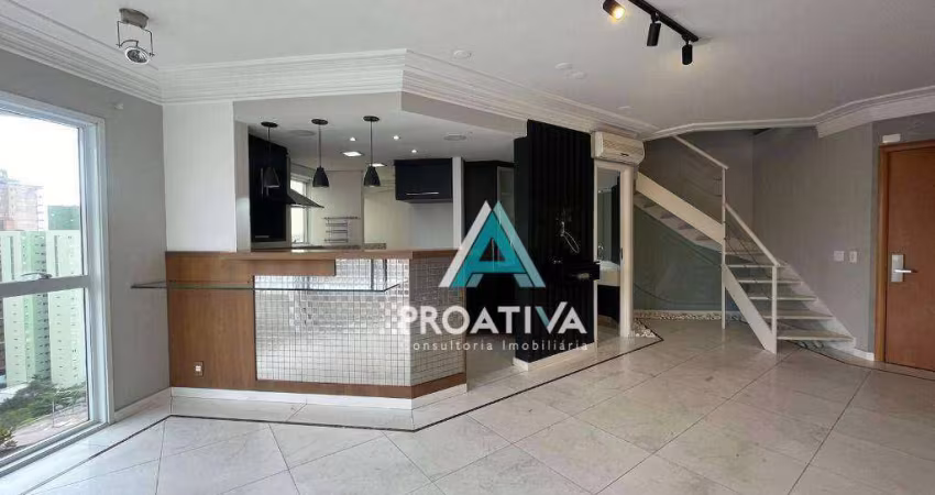 Cobertura com 1 dormitório, 130 m² - venda por r$ 1.450.000,01 ou aluguel por r$ 7.085,00/mês - jardim - santo andré/sp