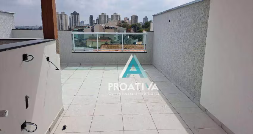 Cobertura com 2 dormitórios à venda, 86 m² - vila scarpelli - santo andré/sp