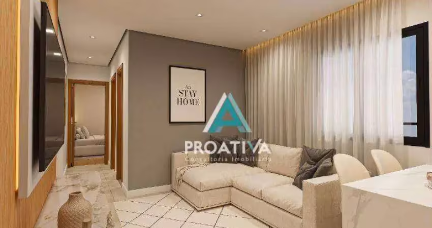 Apartamento garden com 2 dormitórios à venda, 55 m² - campestre - santo andré/sp