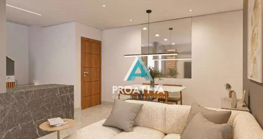 Apartamento garden com 2 dormitórios à venda, 55 m²- campestre - santo andré/sp