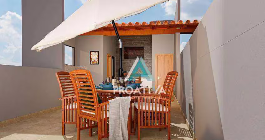 Cobertura com 2 dormitórios à venda, 119 m² por r$ 750.000,00 - campestre - santo andré/sp