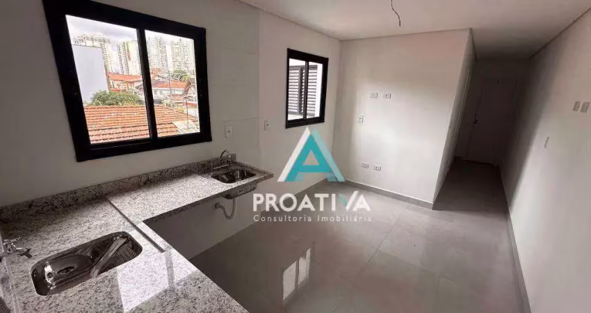 Apartamento com 2 dormitórios à venda, 50 m² - campestre - santo andré/sp