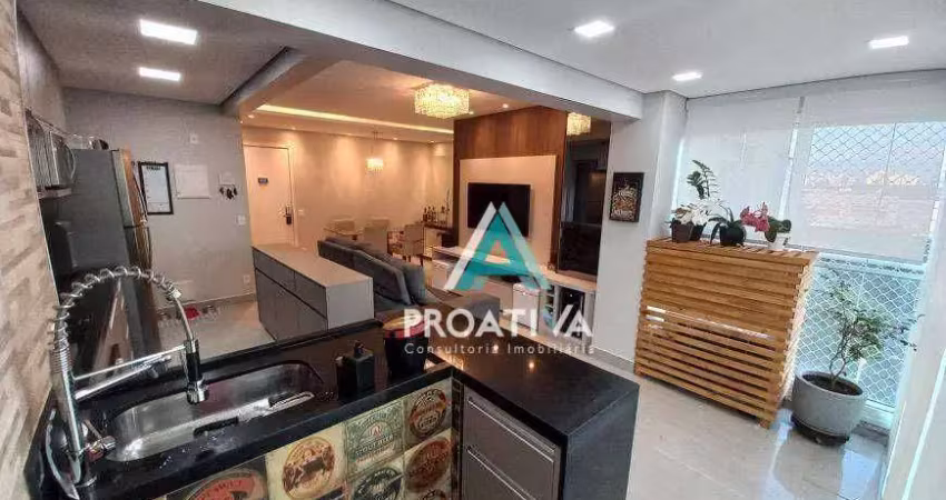 Apartamento com 3 dormitórios à venda, 91 m² - jardim - santo andré/sp