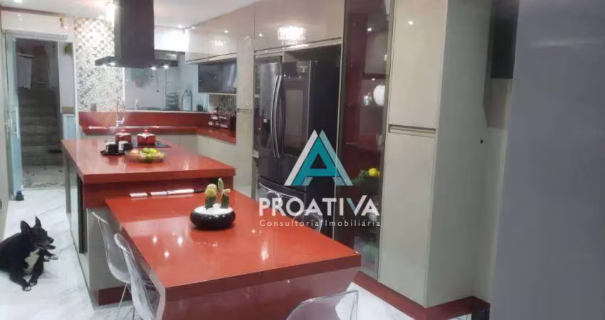 Sobrado com 3 dormitórios à venda, 168 m² - vila valparaíso - santo andré/sp