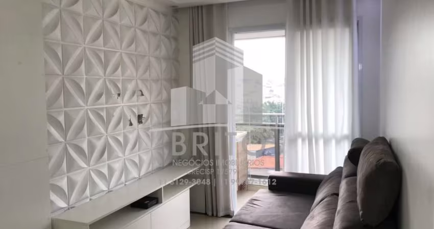 Apartamento com 02 dormitórios sendo 01 suíte, sala integrada com a cozinha, 01 banheiro, terraço grill envidraçado, área de serviço e 01 vaga