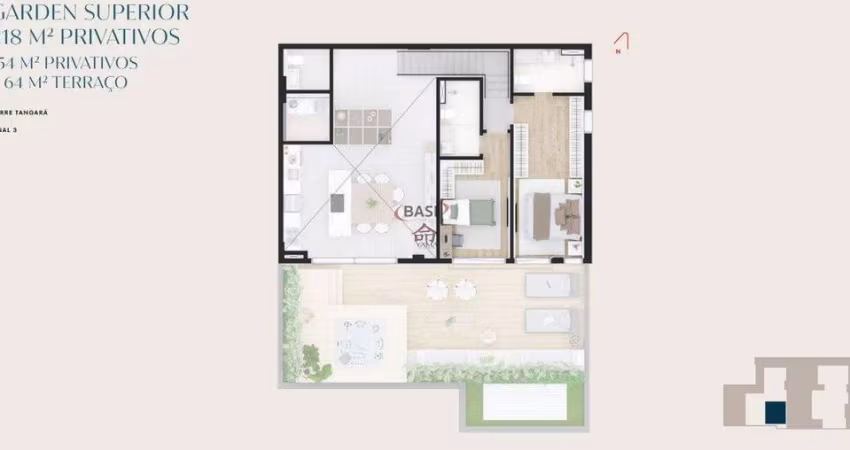 Garden de 3 dormitórios, 3 vagas no ATLAN
