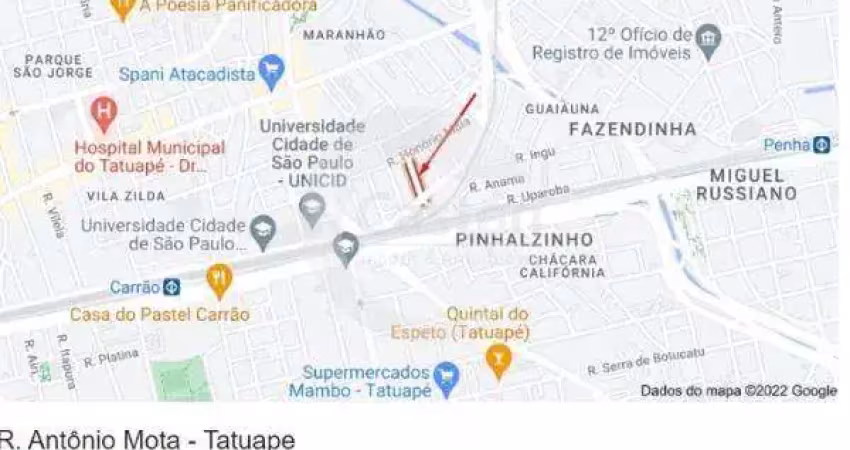 Terreno à venda na Rua Antônio Mota, --, Tatuapé, São Paulo