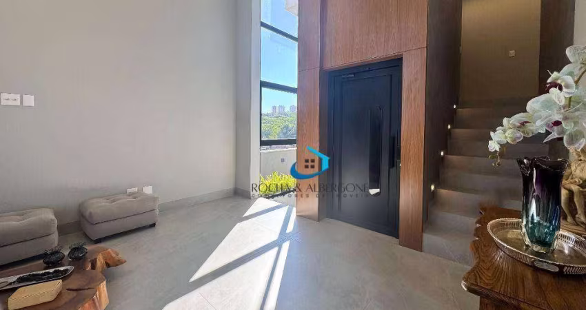 Casa Alto Padrão com Elevador Cond. Bellevie Decorada Completa 4 suites Gourmet Integrado ao Home e Jantar Linda vista Piscina Aquecida Jardim