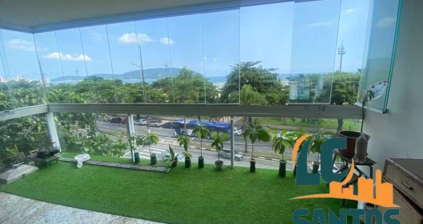 APARTAMENTO NO GONZAGA COM VISTA PRO  MAR 3 DORMITÓRIOS - 135 M² - ALTO PADRÃO.