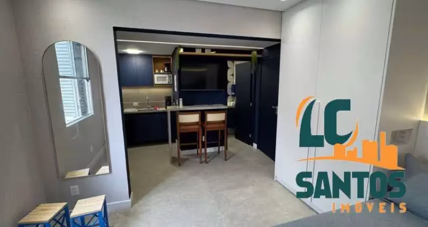 Apartamento kitnet finamente reformado na praia do josé menino, excelente oportunidade para airbnb .