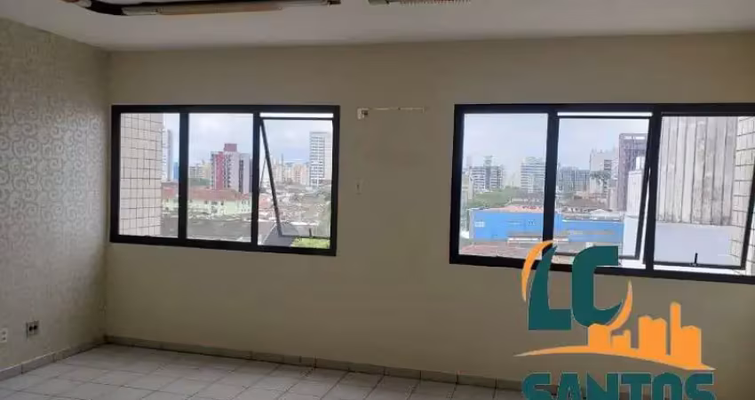 Sala comercial à venda na vila mathias, santos ? 48m², vaga, copa e banheiro. localização estratégica entre canal 3 e ana costa. aceita permuta!